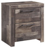 Derekson - Two Drawer Night Stand - Multi Gray