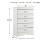 Anarasia - Five Drawer Chest - White