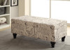 Pryce Oatmeal Linen With French Script Print Bench