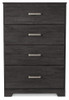 Belachime - Four Drawer Chest - Charcoal