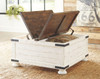 Wystfield - Cocktail Table with Storage - White / Brown