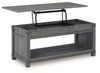 Freedan - Rect Lift Top Cocktail Table - Grayish Brown