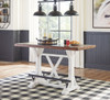 Valebeck - White / Brown - Rectangular Dining Room Counter Table