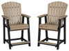 Fairen Trail - Barstool (Set of 2) - Black / Driftwood