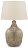 Mari - Glass Table Lamp  - Gray / Gold Finish