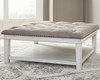 Kanwyn - Uph Ottoman Cocktail Table - Whitewash