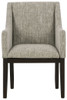 Burkhaus - Dining UPH Arm Chair (Set of 2) - Beige / Dark Brown