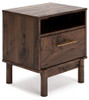 Calverson - Mocha - One Drawer Night Stand - Medium