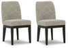 Burkhaus - Dining UPH Side Chair (Set of 2) - Beige / Dark Brown