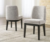 Burkhaus - Dining UPH Side Chair (Set of 2) - Beige / Dark Brown