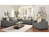 Westerly Charcoal Linen Fabric Loveseat with Nailheads