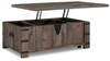 Hollum - Lift Top Cocktail Table - Rustic Brown