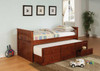 EMBRY Brown Trundle Bed with Drawers