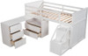 VALMECK White Multi-funcional Twin Platform Loft Bed