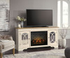 Realyn - 2 Pc. - 74" TV Stand with Electric Infrared Fireplace Insert - Chipped White