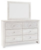 Paxberry - Dresser, Mirror - Medallion Drawer Pulls - Whitewash