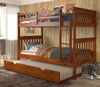 DERIK Medium Brown Twin Bunk Bed with Trundle