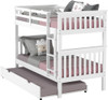 DERIK White Twin Bunk Bed with Trundle