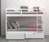 DERIK White Twin Bunk Bed with Underbed Drawers