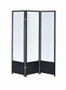 Calix - 3-Panel Folding Floor Screen - Translucent And Black