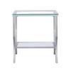 Saide - Square End Table With Mirrored Shelf - Chrome