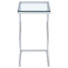 Cayden - Rectangular Glass Top Sofa Side Table - Chrome