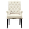 Alana - Tufted Back Upholstered Arm Chair - Beige