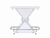 Atoka - X-Shaped Bar Unit With Wine Bottle Storage - Glossy White