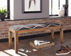 Lamont - Fabric Upholstered Accent Bench - Black And Natural