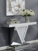 Amore - Mirrored Acrylic Entryway Sofa Console Table - Silver