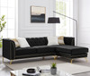 ALIZZA Black Velvet 103" Wide Reversible Sectional