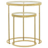 Maylin - 2 Piece Round Glass Top Nesting Table Set - Gold