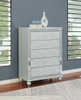 Gunnison - 5-Drawer Bedroom Chest - Silver Metallic
