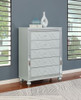 Gunnison - 5-Drawer Chest - Silver Metallic