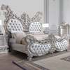 Valkyrie - Eastern King Bed - Synthetic Leather & Antique Platinum