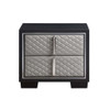 Nicola - Nightstand - Silver Synthetic Leather & Black