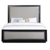 Nicola - Eastern King Bed - Silver Synthetic Leather & Black