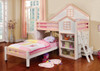 Danwood White/Pink Twin/Twin Loft Bed
