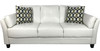 ROUGE White Faux Leather 77" Wide Sofa