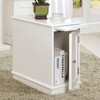 Halvar White Chairside Table with Pull-Out Tray