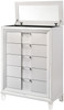 LEACREST White 39" Wide Chest with Flip-Top Mirror