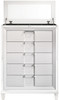 LEACREST White 39" Wide Chest with Flip-Top Mirror