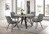 Neil - 5 Piece Round Dining Table Set Concrete - Gunmetal