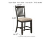 Tyler Creek - Black / Grayish Brown - Upholstered Barstool (Set of 2)