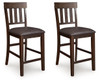 Haddigan - Upholstered Barstool (Set of 2) - Dark Brown