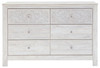 Paxberry - Six Drawer Dresser - Medallion Drawer Pulls - Whitewash