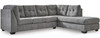 NANDRI Dark Gray 113" Wide Full-Size Sectional Sleeper