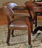 SHOWDOWN Medium Brown 25" Wide x 25" Depth Arm Chair with Casters