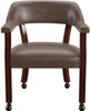 SHOWDOWN Medium Brown 25" Wide x 25" Depth Arm Chair with Casters