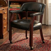 SHOWDOWN Black 25" Wide x 25" Depth Arm Chair with Casters